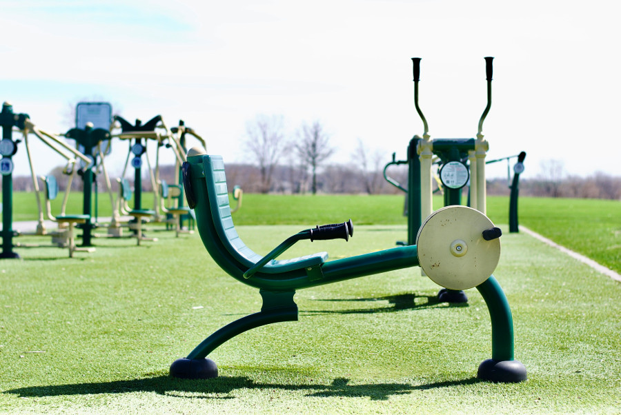 outdoor gym, workout park, exercise station